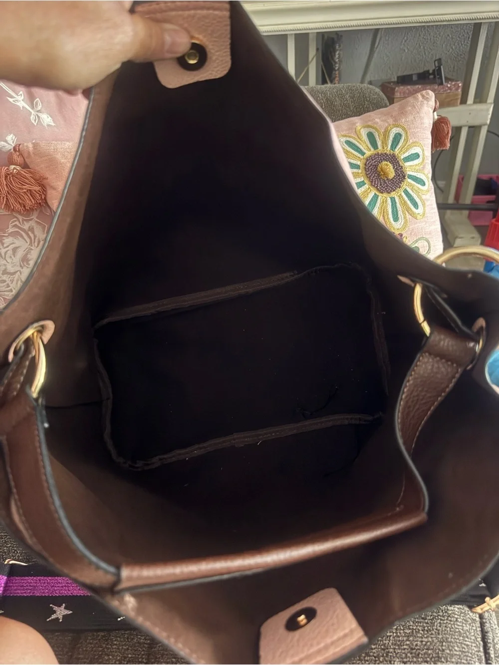 Women’s Pebbled Tote Bag in Blush Pink with Removable Pouch